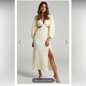 Showpo Tabitha puff sleeve cut out dress